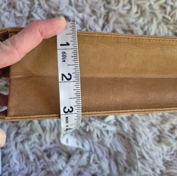 Vintage Francois Tan Leather Handbag Purse with‎ Interior Mirror Made in USA - Picture 12 of 13